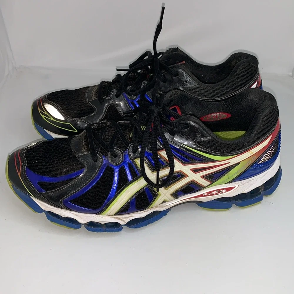 ASICS Black and Blue Athletic Shoes GEL Nimbus 15 FluidFit - Picture 3 of 15